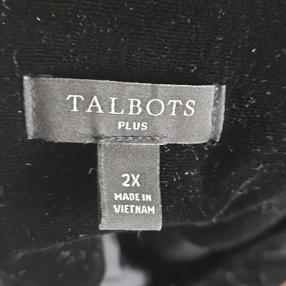 Talbots Plus 2X Black Velvet Button-Up Shirt Collared Longline Witchy Holiday - Picture 5 of 5